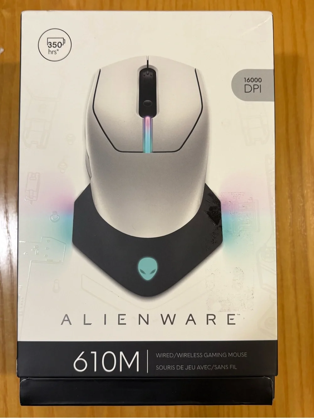 Alienware 610M White Gaming Mouse with RGB Accent